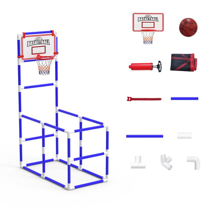 1Set Kids Basketball Game Set With 2 Balls Adjustable Height Basketball Hoop Arcade Game Indoor Outdoor Toys For Boys Girls Aged 3 To 12