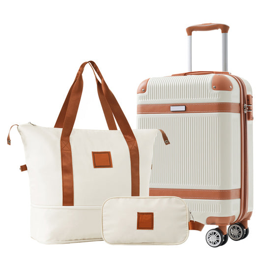 Vertical Striped 4-in-1 Luggage Set – Durable Travel Suitcase