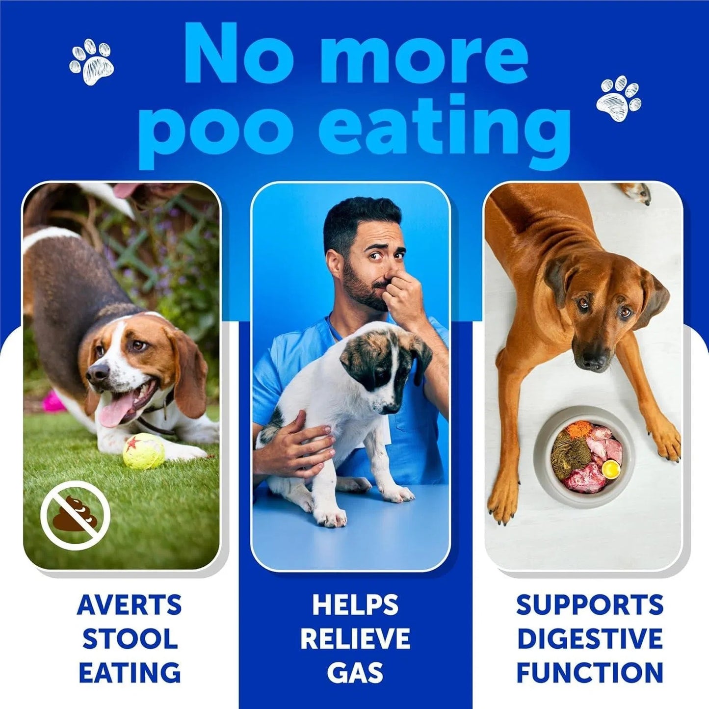 No Poo Chews for Dogs – Coprophagia Deterrent Treats with Probiotics & Enzymes, Immune & Digestive Support for Puppies & Dogs