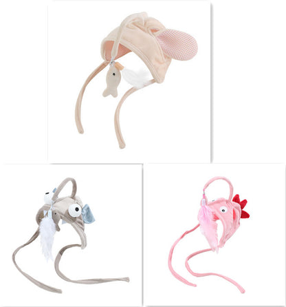 Head-Wear Feather Cat Toy Stick