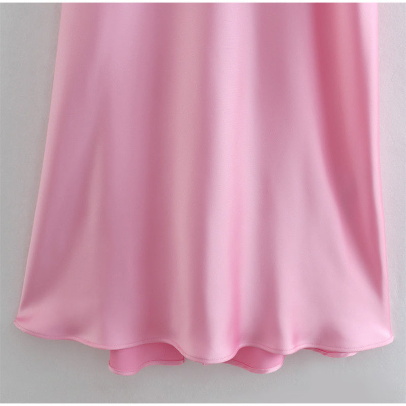 Women's Satin Slip Dress – Elegant Sleeveless Backless Summer Sexy Dress
