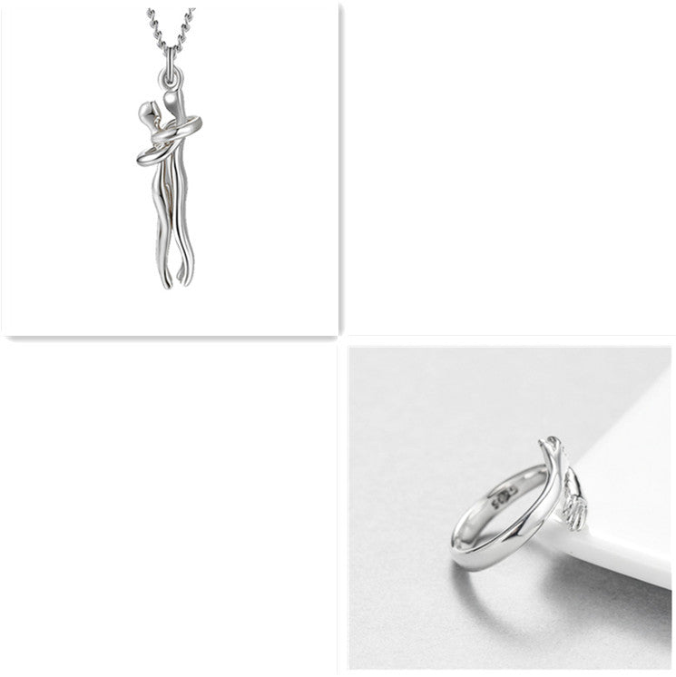Love Hug Necklace for Couples – Unisex Jewelry Gift for Men and Women