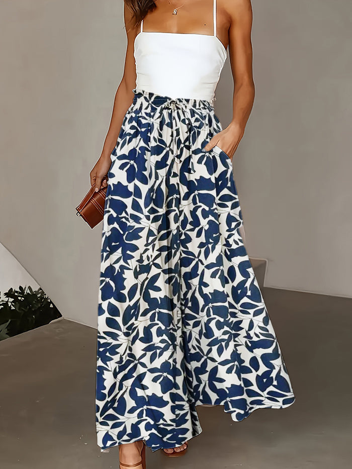 Women’s Plus Size Wide Leg Pants with Paper Bag Waist