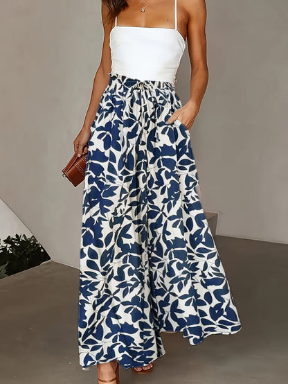 Women’s Plus Size Wide Leg Pants with Paper Bag Waist