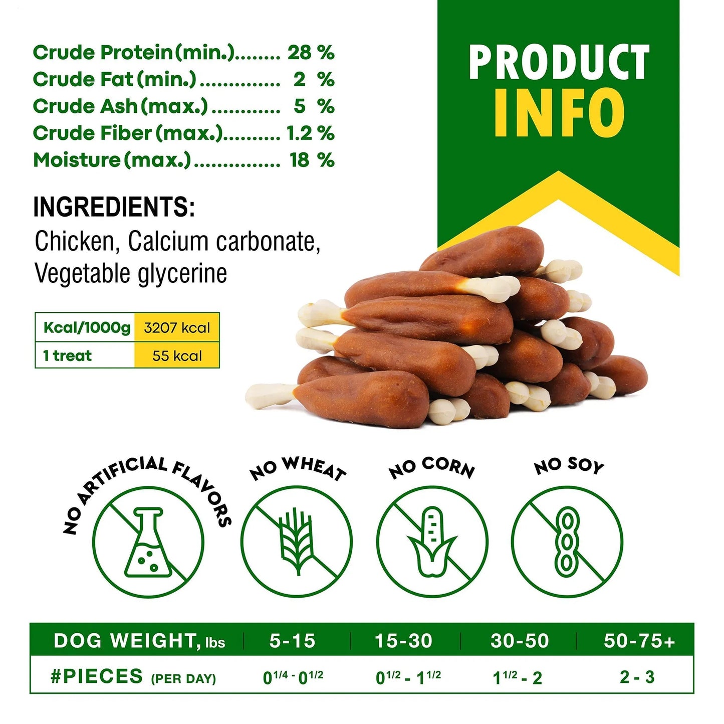 Dog Calcium Bones with Chicken – Rawhide-Free Healthy Training Chew Treats