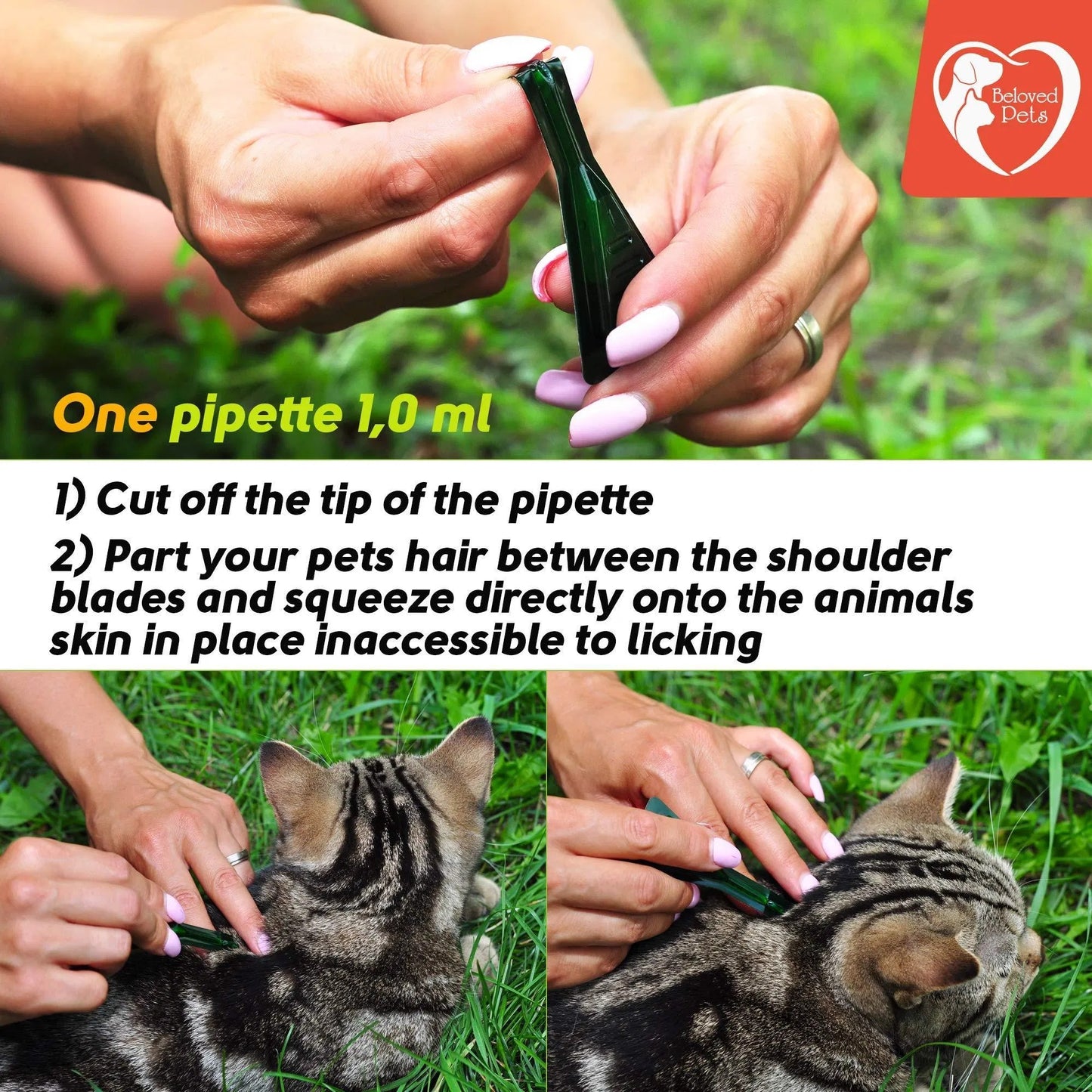 Natural Flea & Tick Prevention for Dogs, Cats & Rabbits – Topical Pest Control & Mosquito Repellent, 3 Drops for Small & Large Pets