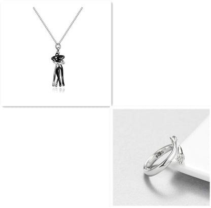 Love Hug Necklace for Couples – Unisex Jewelry Gift for Men and Women