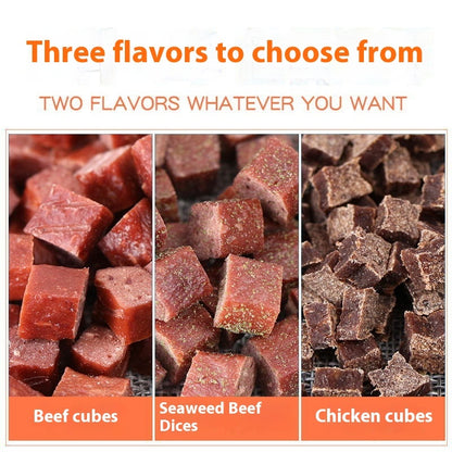 Dog Training Treats – Dried Beef & Chicken Meat Cubes Pet Snacks