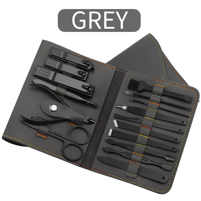 16pcs Nail Grooming Kit – Clippers, Trimmers, Ear Pick & Manicure/Pedicure Tools Set with Storage Bag