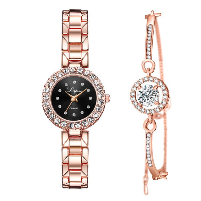 Women’s Luxury Quartz Watch & Bangle Set