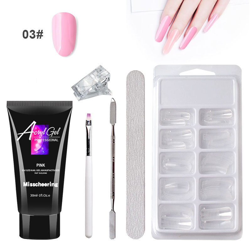 Painless Extension Gel Set – Quick Crystal Nail Art Without Paper Forms