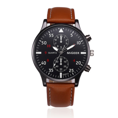 Men’s Retro Leather Band Watch – Top Brand Analog Quartz