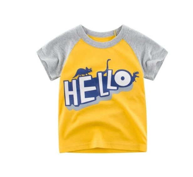 "Boys Cotton T-Shirt Summer Short Sleeve Kids Clothing"