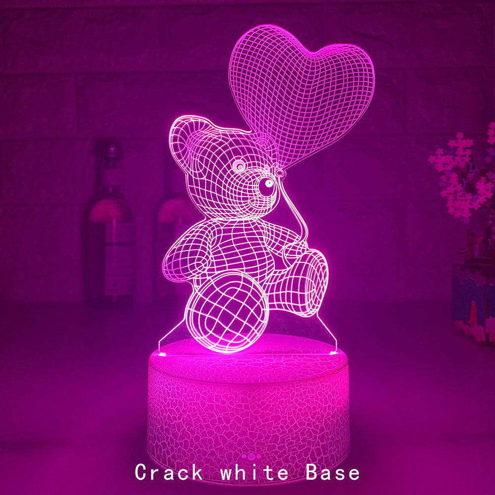 3D LED Night Lamp – USB Acrylic Neon Light for Home & Gifts