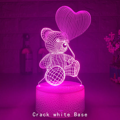 3D LED Night Lamp – USB Acrylic Neon Light for Home & Gifts