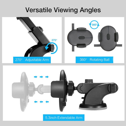 "Long Arm Car Phone Holder – Dashboard & Windshield Mount with Strong Suction Cup – Fits All Phones"
