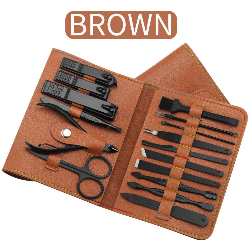 16pcs Nail Grooming Kit – Clippers, Trimmers, Ear Pick & Manicure/Pedicure Tools Set with Storage Bag