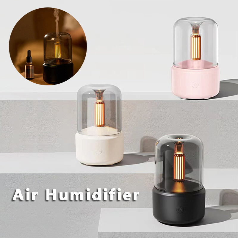 Portable USB Aroma Diffuser – LED Candlelight Humidifier