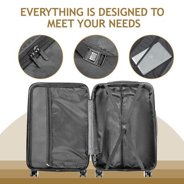 Vertical Striped 4-in-1 Luggage Set – Durable Travel Suitcase
