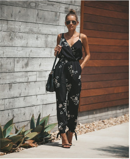 Women’s Floral Print Spaghetti Strap Jumpsuit