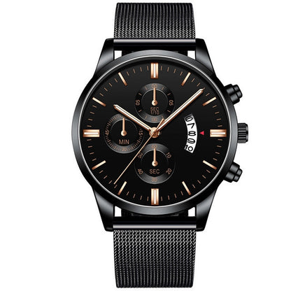 Men’s Luxury Business Quartz Watch – Mesh Band Design
