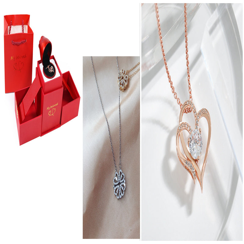 Women’s Zircon Four-leaf Clover Necklace – Multi-Wear Detachable Clavicle Chain