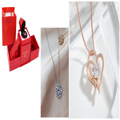 Women’s Zircon Four-leaf Clover Necklace – Multi-Wear Detachable Clavicle Chain