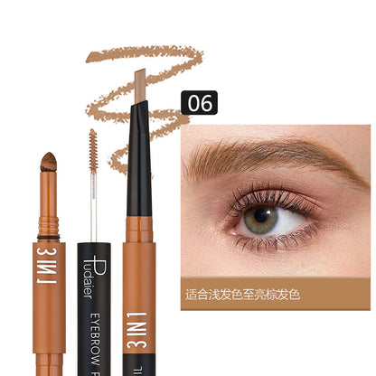 3-in-1 Triangle Waterproof Brow Pencil