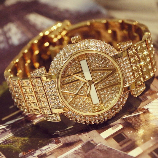 Luxury Diamond Women’s Quartz Watch – Fashion Stainless Steel Bracelet