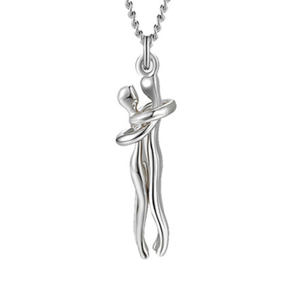 Love Hug Necklace for Couples – Unisex Jewelry Gift for Men and Women