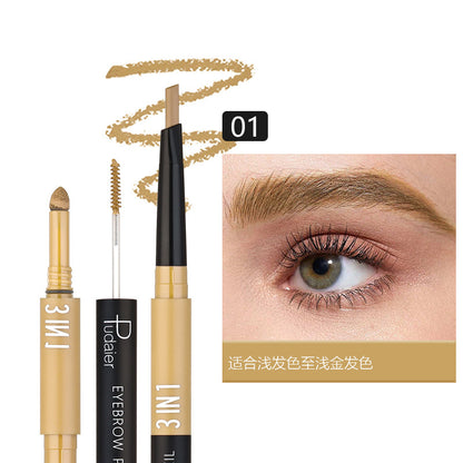 3-in-1 Triangle Waterproof Brow Pencil