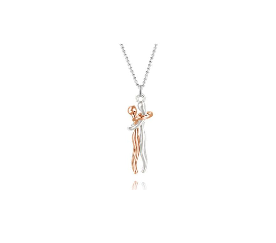 Love Hug Necklace for Couples – Unisex Jewelry Gift for Men and Women