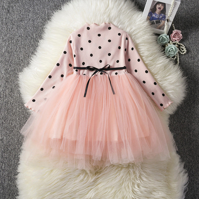 "Baby Girl Lace Tutu Dress Long Sleeve Party Outfit for Birthday or Christening"