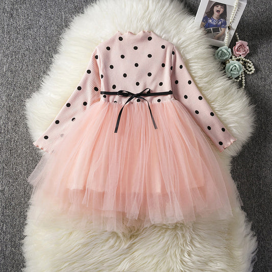 "Baby Girl Lace Tutu Dress Long Sleeve Party Outfit for Birthday or Christening"