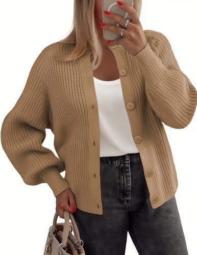 Women’s Round Neck Buckle Cardigan