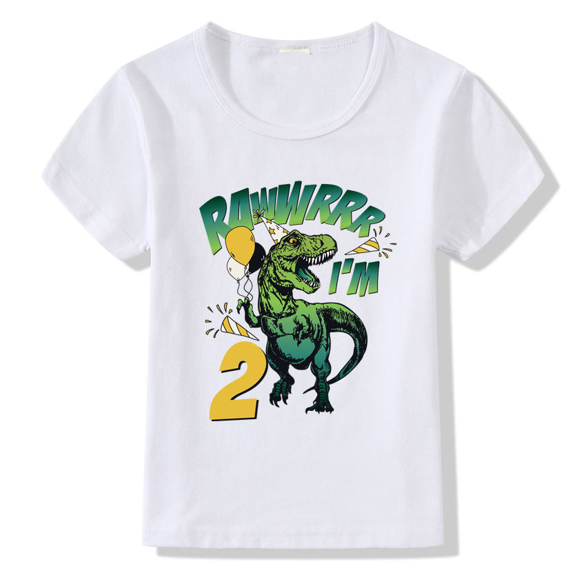 "Kids Birthday Number T-Shirt 1-9 Cotton Party Top"