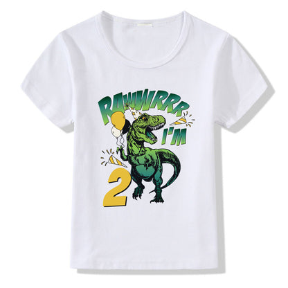 "Kids Birthday Number T-Shirt 1-9 Cotton Party Top"