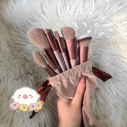13pcs Makeup Brush Set – Soft & Fluffy Professional Beauty Kit with Foundation, Powder, Eyeshadow, Kabuki Brushes & Sponge