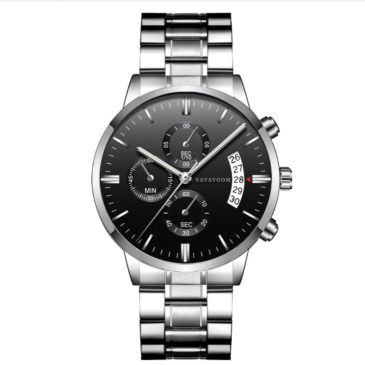 Men’s Stainless Steel Waterproof Quartz Watch