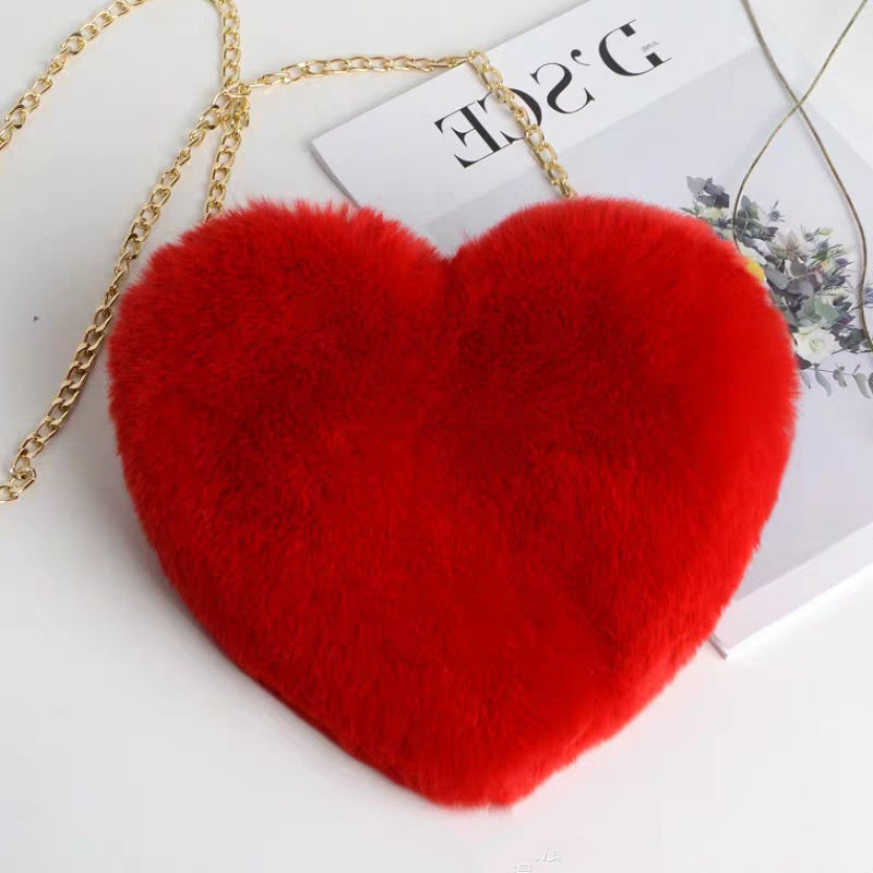 Love Plush Chain Shoulder Bag for Women – Valentine’s Day Party Bag