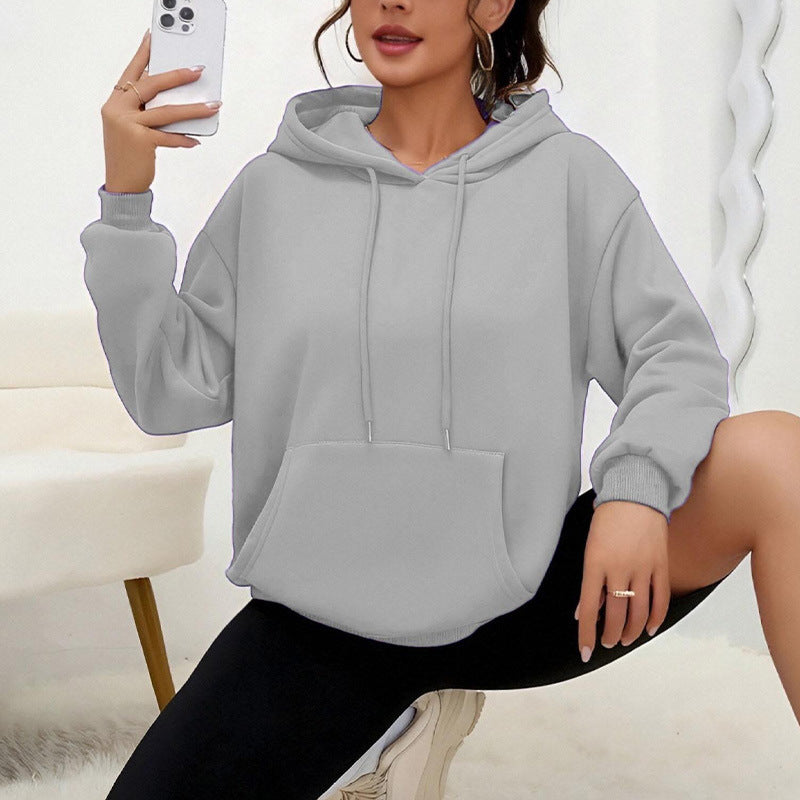 Women’s Loose Fit Drawstring Sweatshirt with Pockets