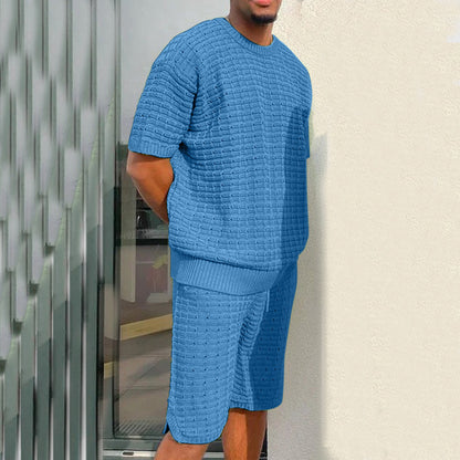 Men’s Summer 2-Piece Suit – Loose Shirt & Shorts Set