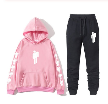 Billie Eilish Print Hoodie & Pants Set – Unisex Hip Hop Sweatshirt
