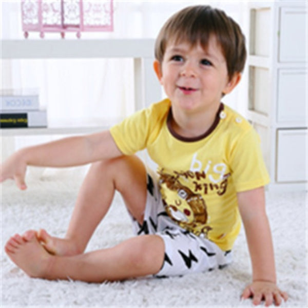 "Baby Cartoon Clothing Set Summer T-Shirt and Shorts for Boys and Girls"