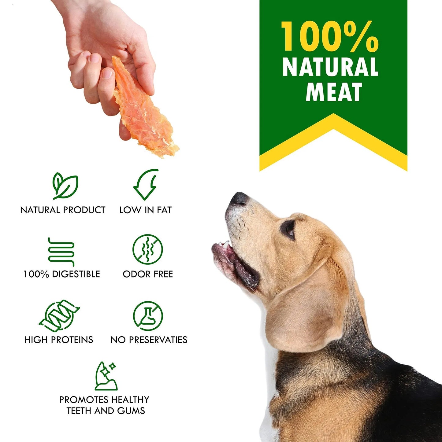 Chicken Jerky Dog Treats – All Natural Grain-Free High Protein Pet Snacks (300g)