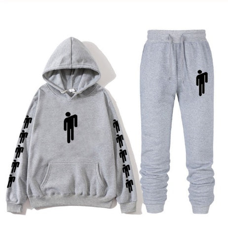 Billie Eilish Print Hoodie & Pants Set – Unisex Hip Hop Sweatshirt