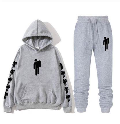 Billie Eilish Print Hoodie & Pants Set – Unisex Hip Hop Sweatshirt