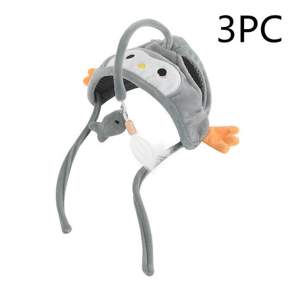 Head-Wear Feather Cat Toy Stick