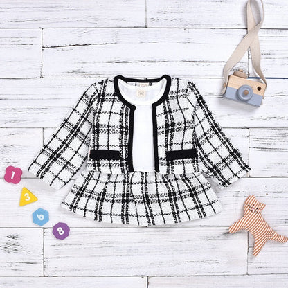 "Baby Girl 2-Piece Long Sleeve Dress Outfit Kids Suit"
