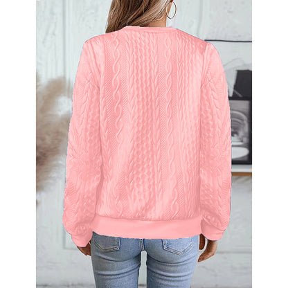 Women’s Textured Half Zip Pullover Sweatshirt